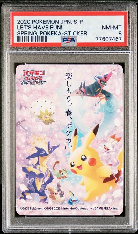 PSA 8 - Let’s Have Fun! 2020 Spring Pokeka Sticker - Pokemon