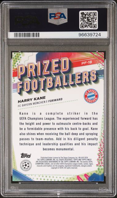 PSA 10 - Harry Kane 2023-24 PF18 Topps Prized Footballer - Football