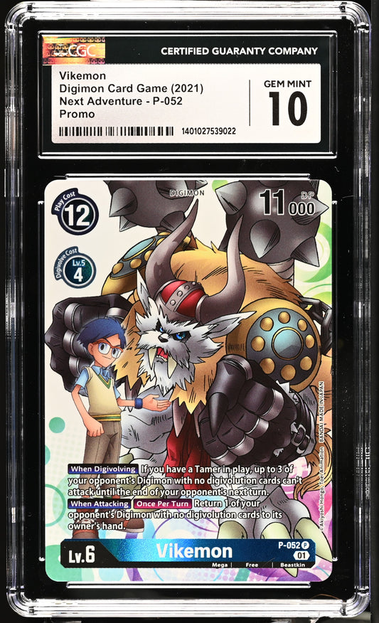 CGC 10 - Vikemon P-052 Promo Next Adventure - Digimon