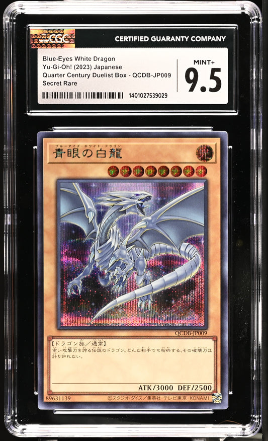 CGC 9.5 - Blue-Eyes White Dragon Secret Rare QCDB-JP009 - Yu-Gi-Oh!