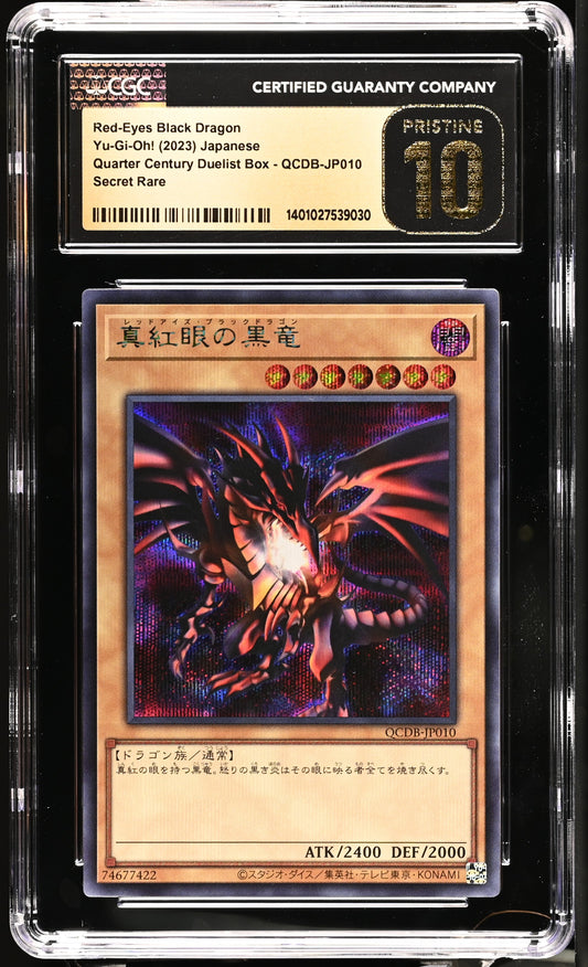 CGC 10 - Red-Eyes Black Dragon Secret Rare QCDB-JP010 - Yu-Gi-Oh!