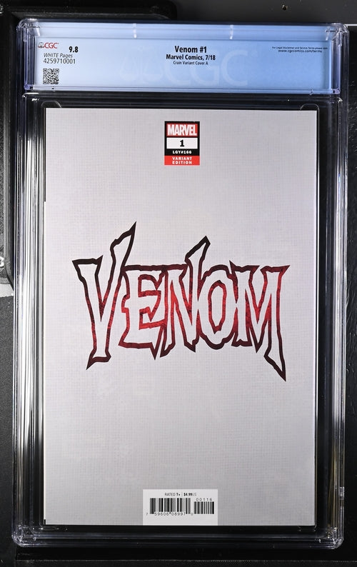 CGC 9.8 - Venom #1 - 7/18 - Crain Variant Cover A - #166 - Comic