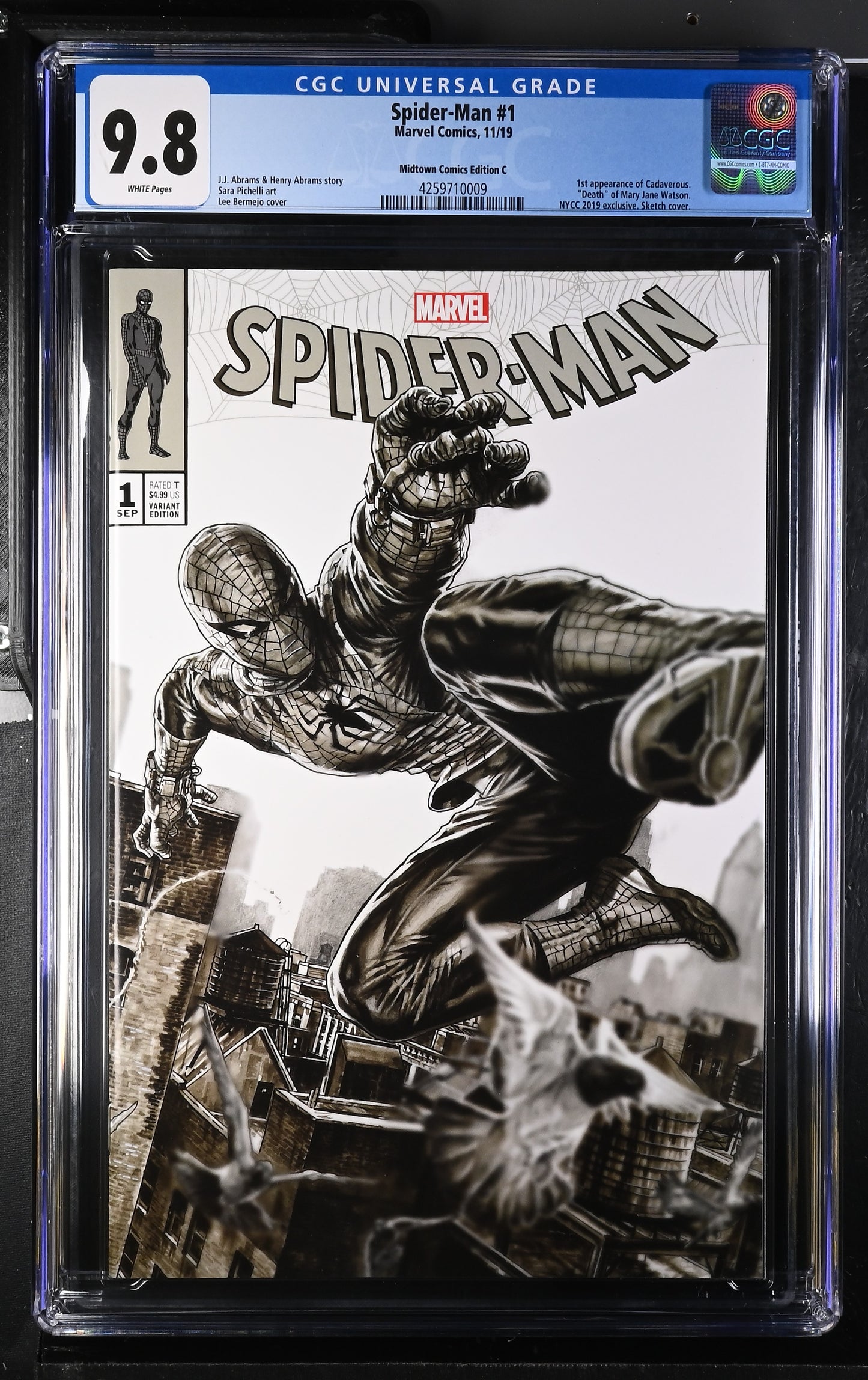 CGC 9.8 - Spider-Man #1 - 11/19 - Midtown Comics Edition C - NYCC 2019 exclusive Sketch cover - Comic