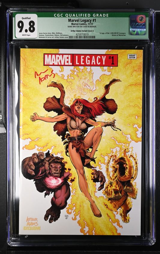 CGC 9.8 - Marvel Legacy #1 - 11/17 - Adams Variant Cover A - Signed Adams - Comic