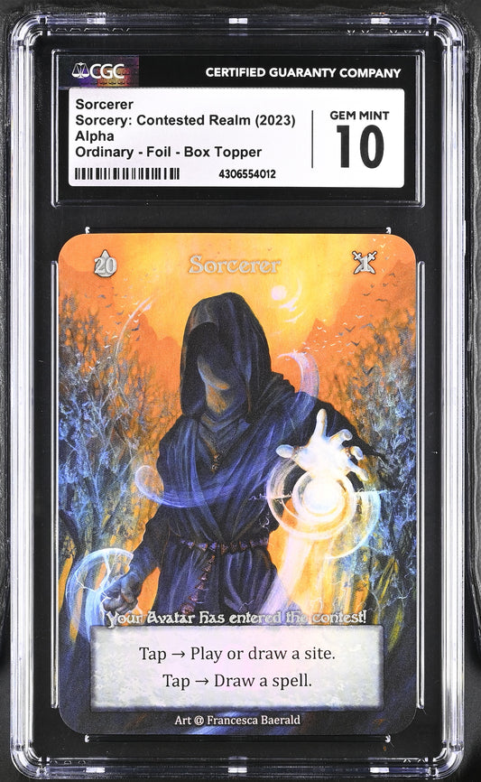 CGC 10 GEM MINT - Sorcerer Box Topper (Ordinary Foil) Alpha - Sorcery