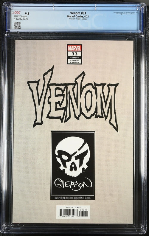 CGC 9.8 - Venom #33 - 4/21 - Gleason Virgin Variant Cover - Comic