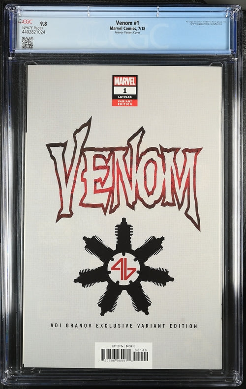 CGC 9.8 - Venom #1 - 7/18 - Granov Virgin Variant Cover - Comic