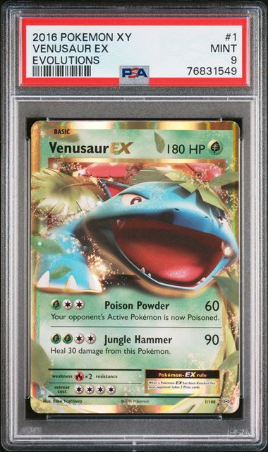 PSA 9 - Venusaur EX 1/108 Evolutions - Pokemon