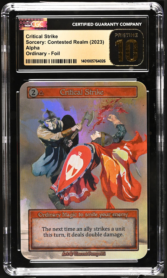 CGC 10 PRISTINE - Critical Strike (Ordinary Foil) Alpha - Sorcery