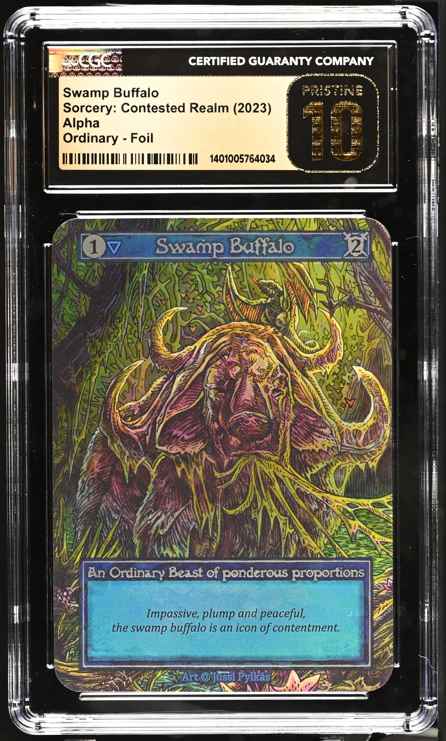 CGC 10 PRISTINE - Swamp Buffalo (Ordinary Foil) Alpha - Sorcery