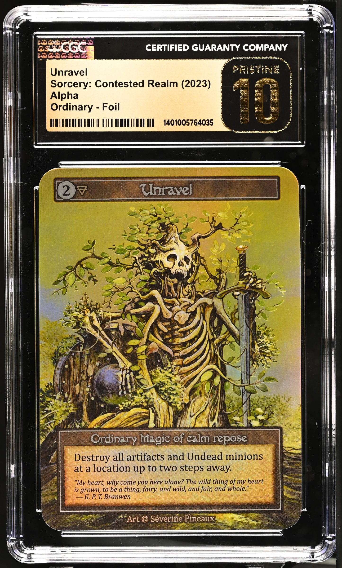 CGC 10 PRISTINE - Unravel (Ordinary Foil) Alpha - Sorcery