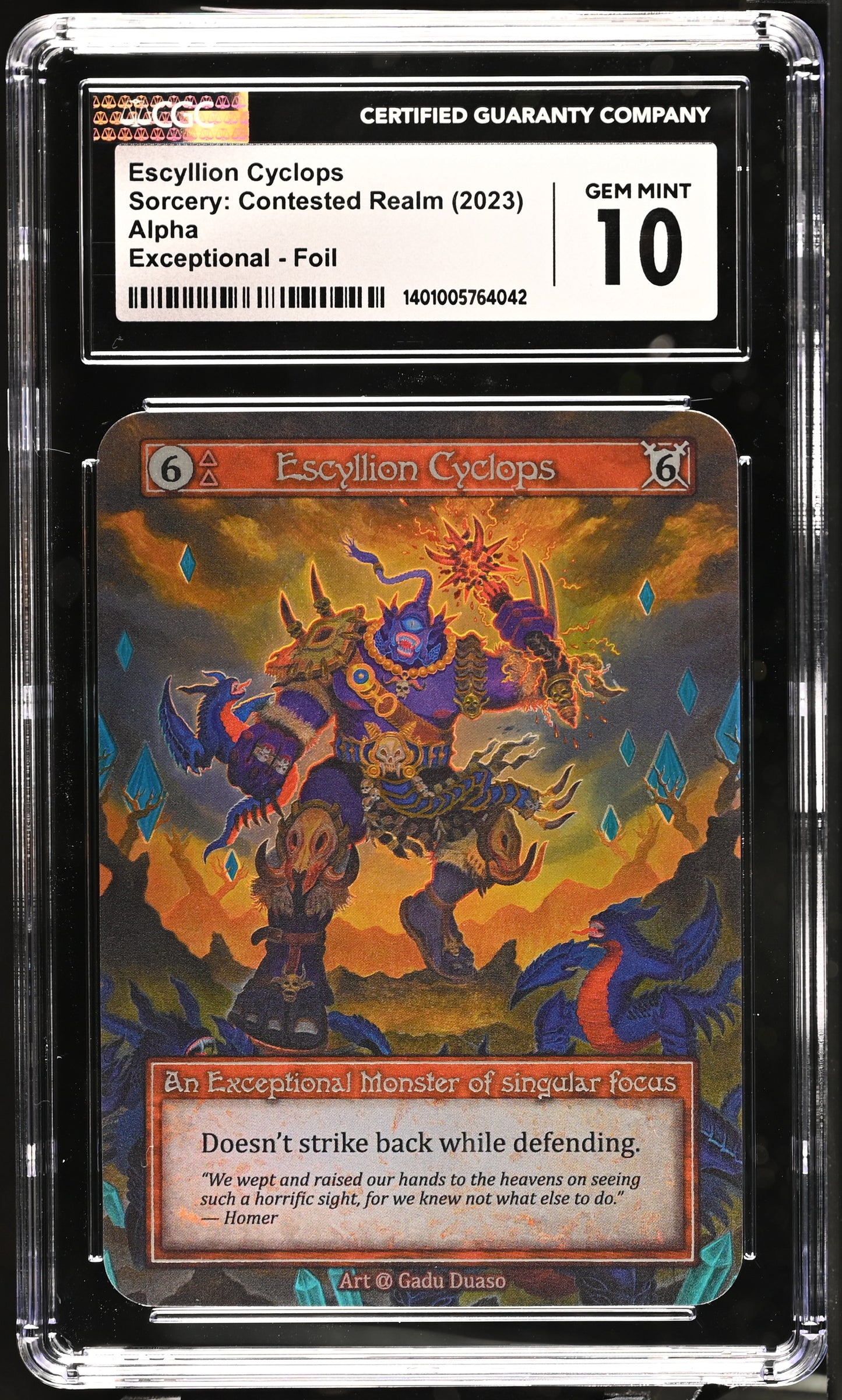 CGC 10 GEM MINT - Escyllion Cyclops (Exceptional Foil) Alpha - Sorcery