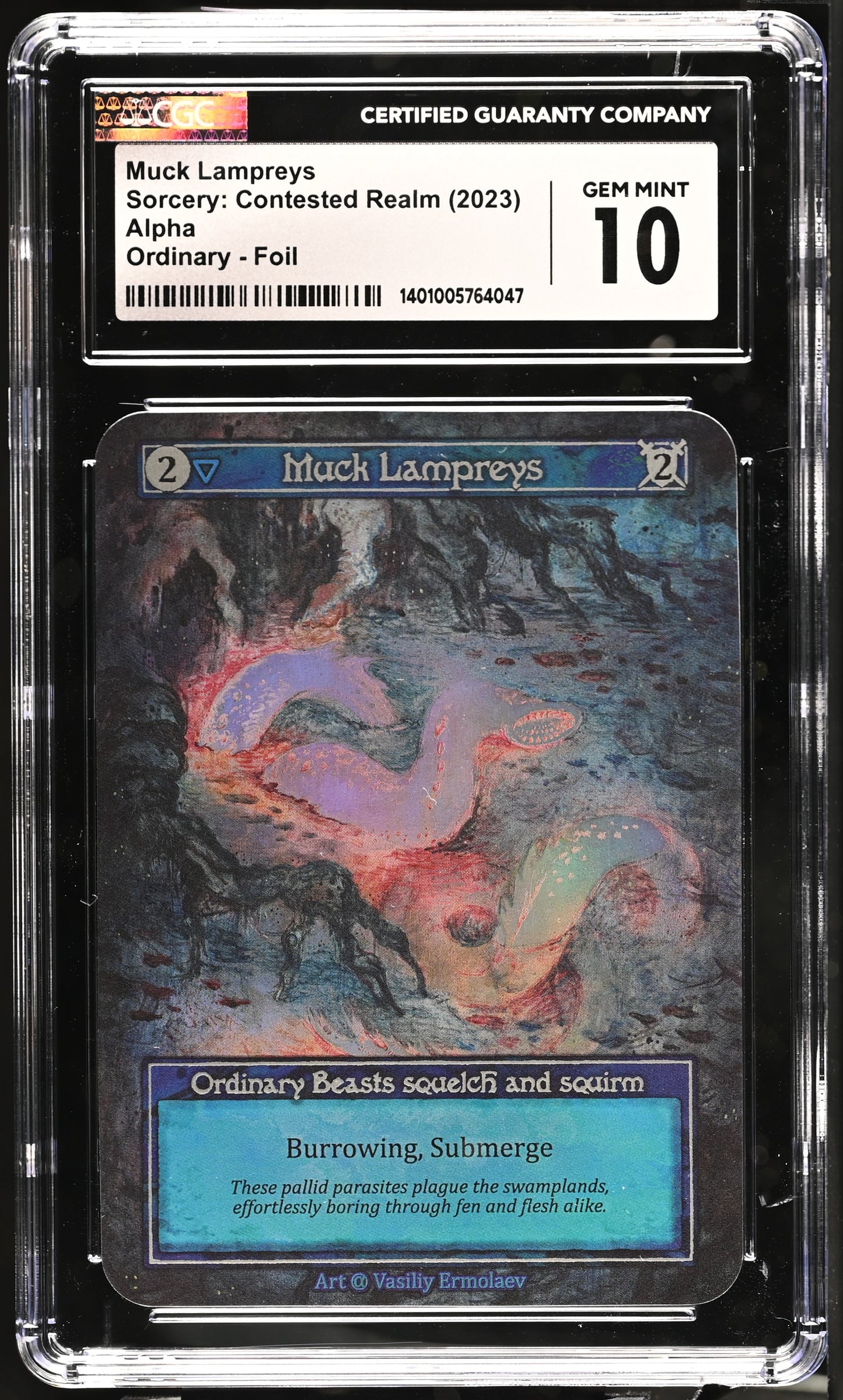 CGC 10 GEM MINT - Muck Lampreys (Ordinary Foil) Alpha - Sorcery