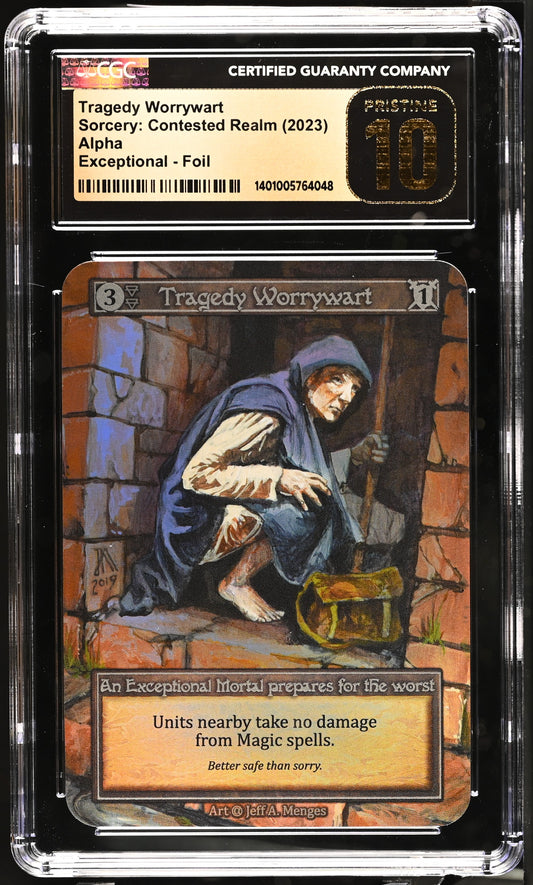 CGC 10 PRISTINE - Tragedy Worrywart (Exceptional Foil) Alpha - Sorcery