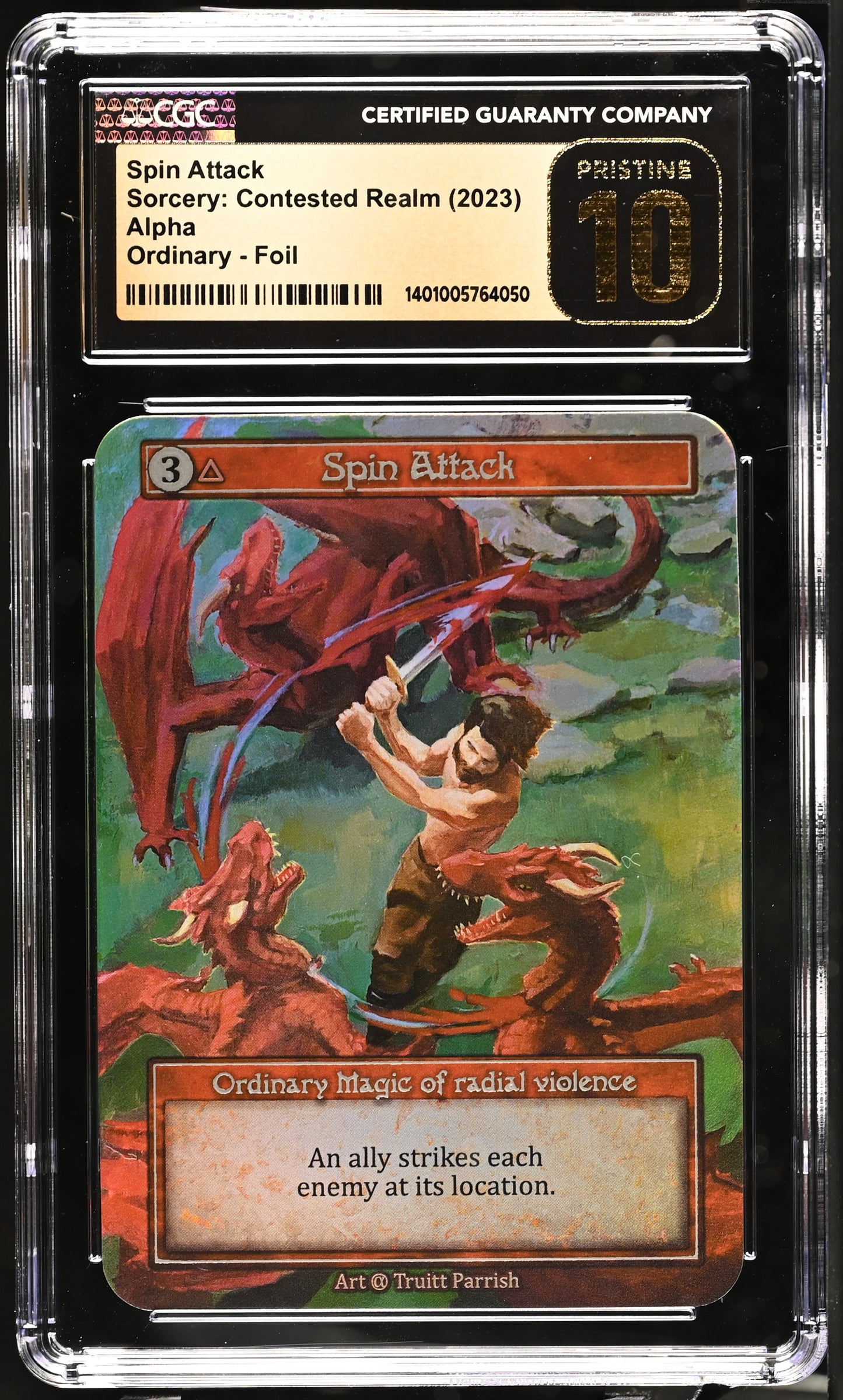 CGC 10 PRISTINE - Spin Attack (Ordinary Foil) Alpha - Sorcery