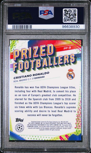 PSA 10 - Cristiano Ronaldo 2023-24 PF3 Topps Prized Footballer - Football