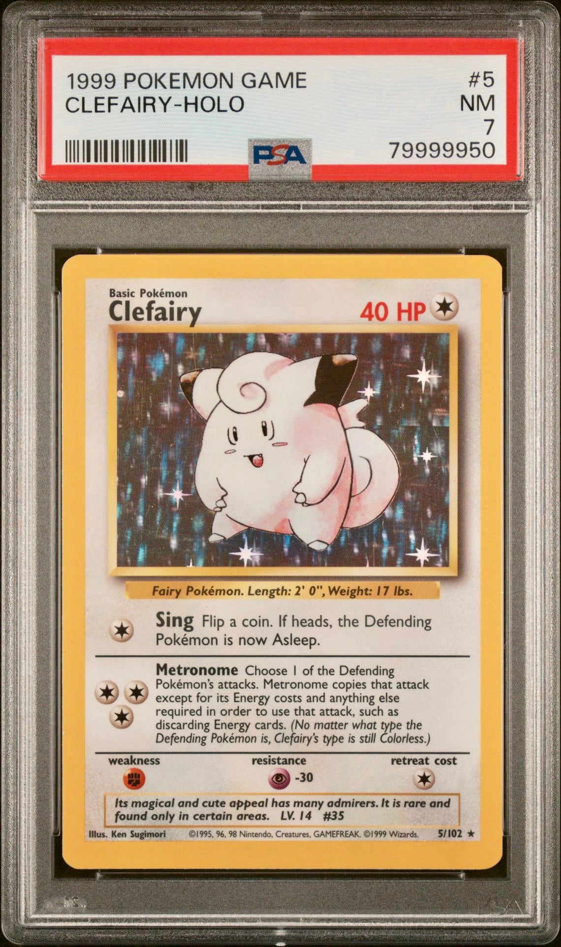 PSA 7 - Clefairy 7/102 Base set - Pokemon