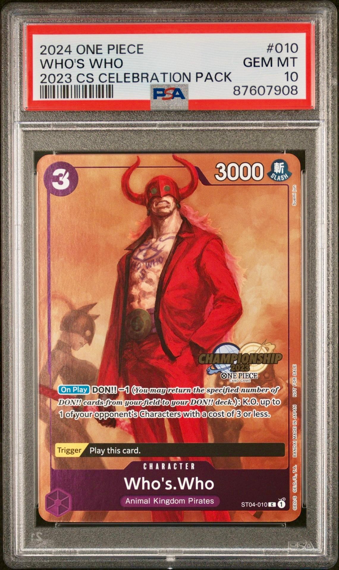 PSA 10 - Who’s Who ST04-010 2023 Championship Pack - One Piece