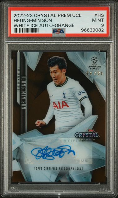 PSA 9 - Son 24/25 2022-23 Crystal White Ice Orange Auto #HS - Football