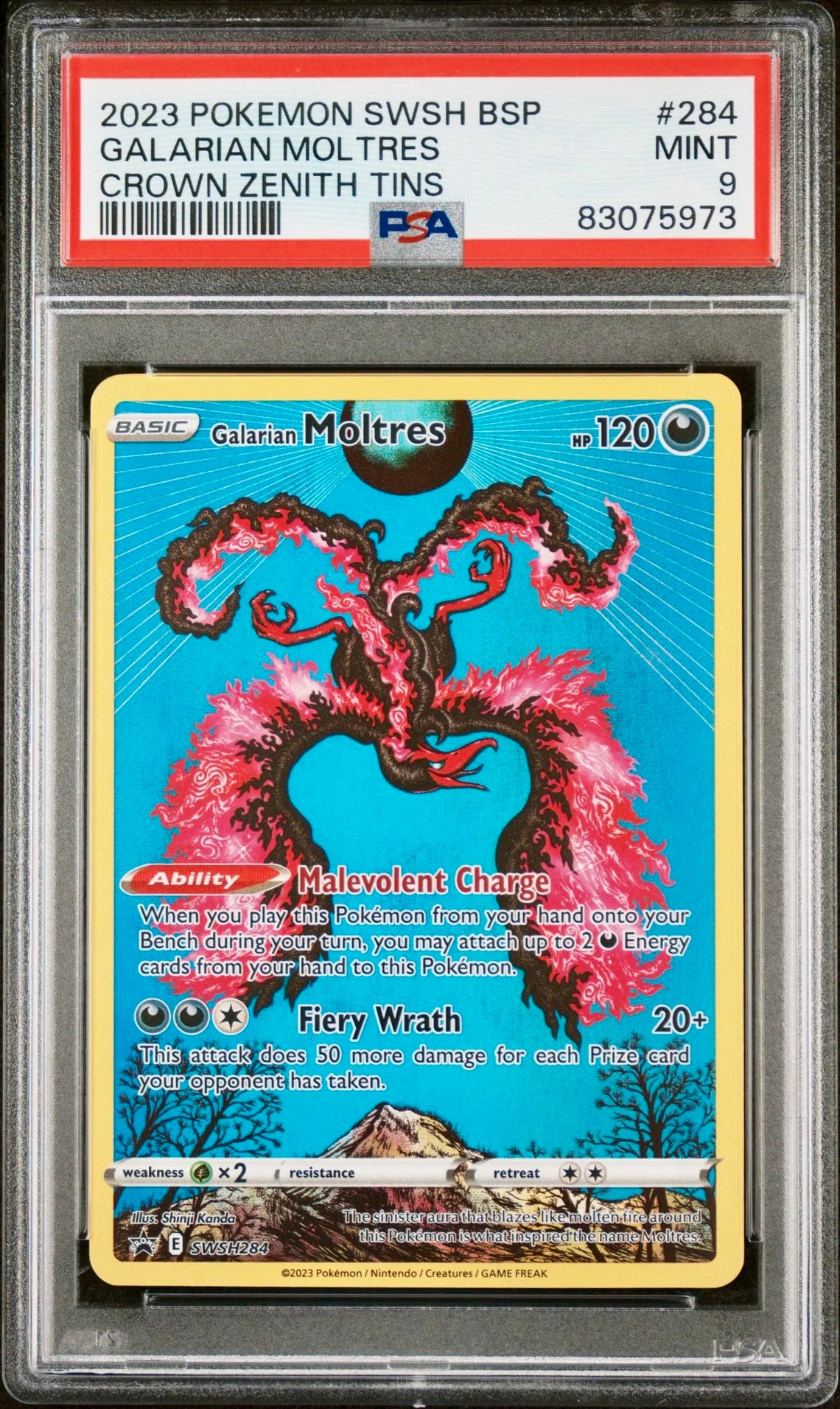 PSA 9 - Galarian Articuno Zapdos Moltres SWSH282 283 284 CZ Tin Promos - Pokemon