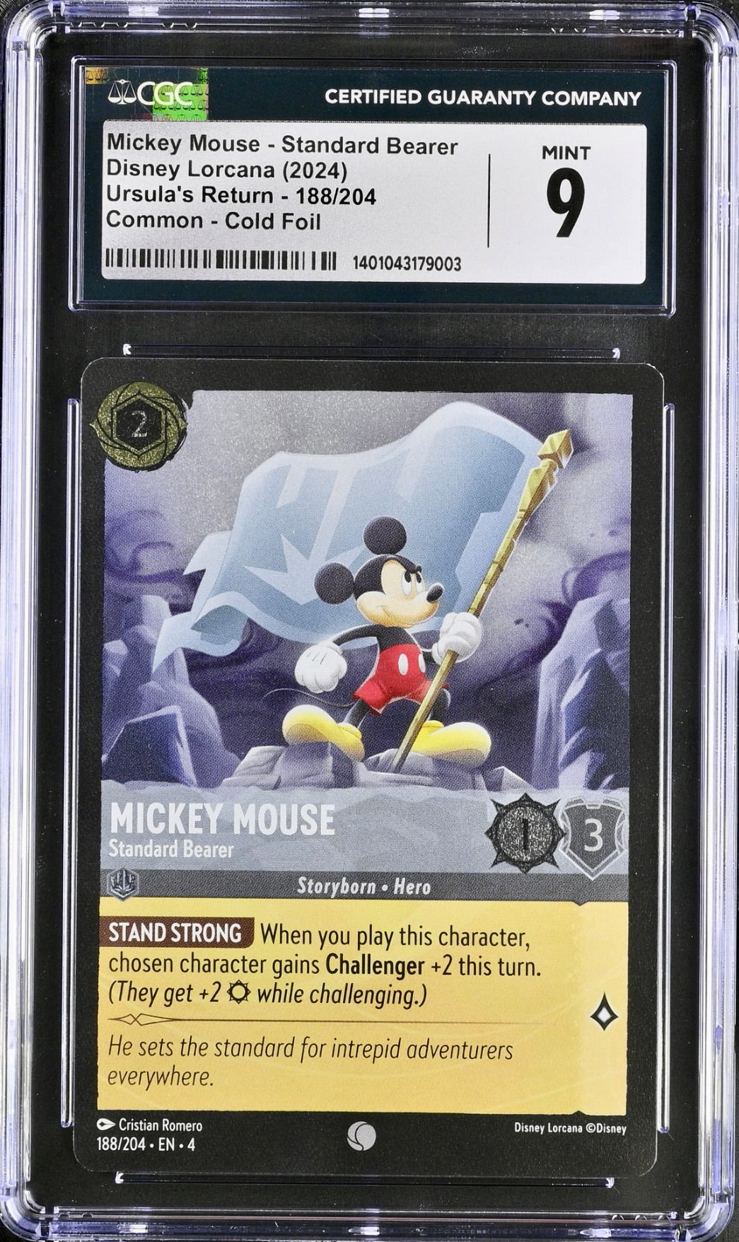 CGC 9 - Mickey Mouse 188/204 Cold Foil EN4 Ursula’s Return - Disney Lorcana