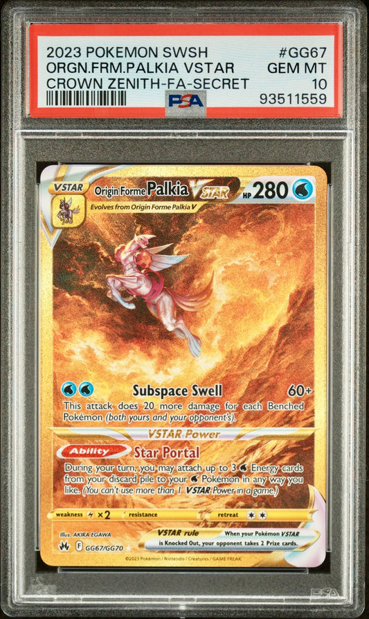 PSA 10 - Origin Forme Palkia VSTAR GG67/GG70 SWSH Crown Zenith - Pokemon