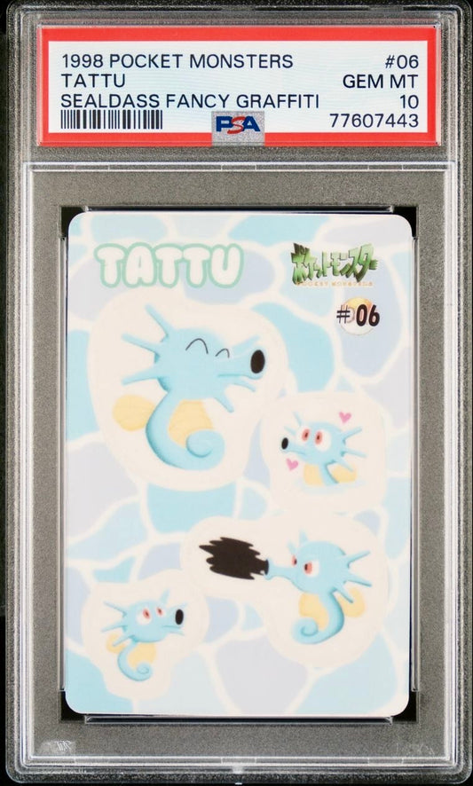 PSA 10 - Horsea (Tattu) #06 Sealdass Fancy Graffiti 1998 Pocket Monsters- Pokemon