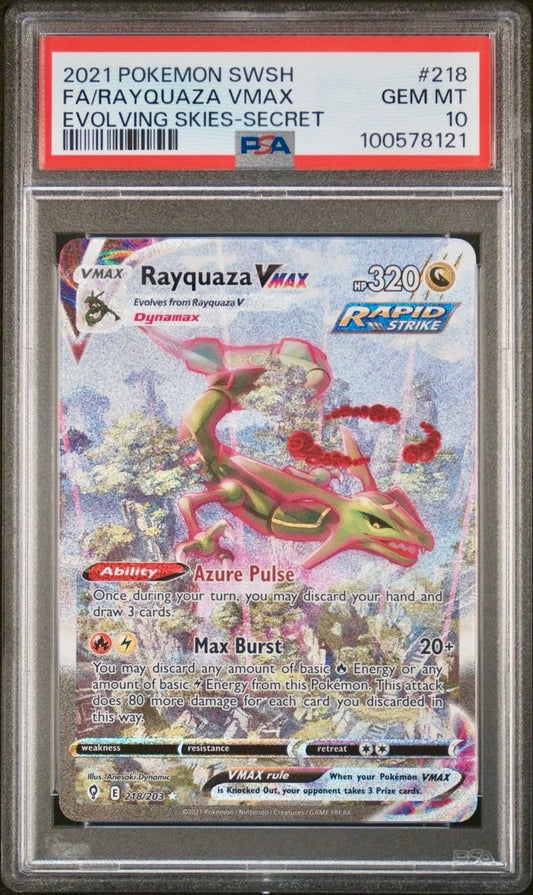 PSA 10 - Rayquaza VMAX 218/203 SWSH Evolving Skies  - Pokemon