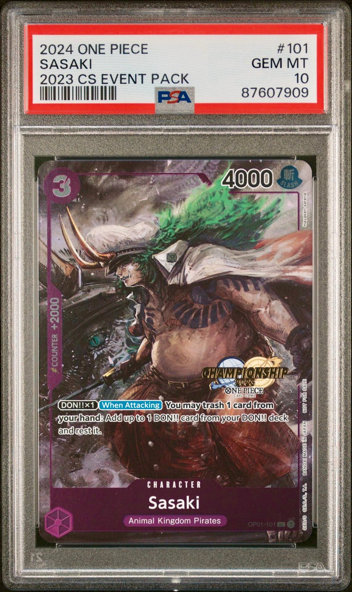 PSA 10 - Sasaki OP01-101 2023 Championship Pack - One Piece