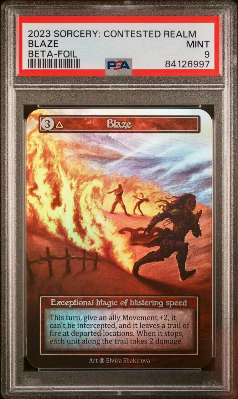 PSA 9 - Blaze (Exceptional Foil) Beta - Sorcery