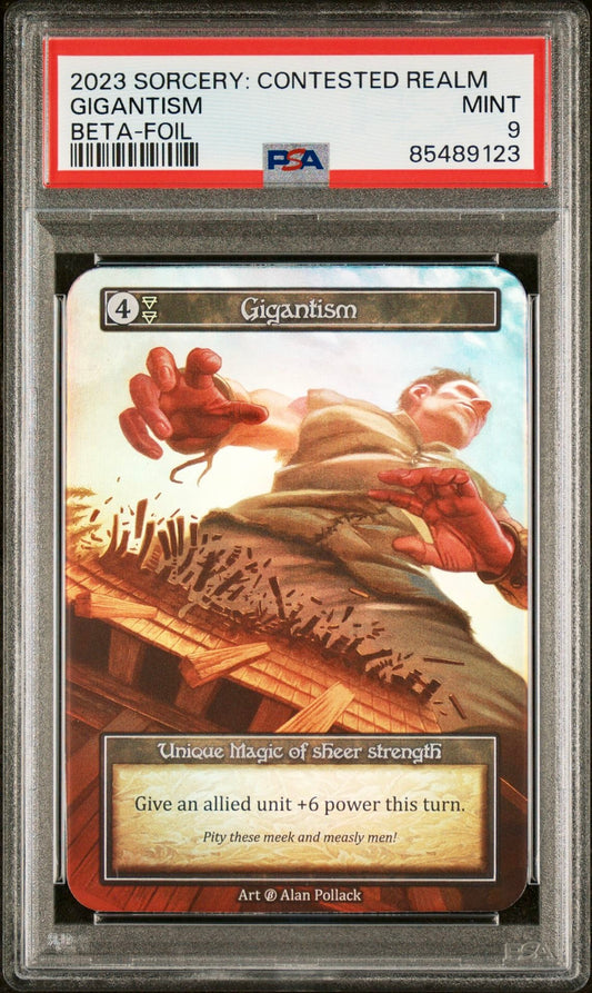 PSA 9 - Gigantism (Unique Foil) Beta - Sorcery