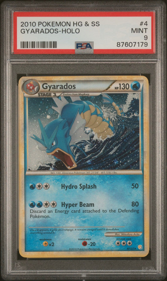 PSA 9 - Gyarados Holo 4/123 HeartGold & SoulSilver - Pokemon