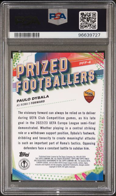 PSA 9 - Paulo Dybala 33/50 2023-24 PFF4 Topps Prized Footballer Blue/Red - Football