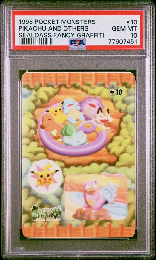 PSA 10 - Pikachu and Others #10 Sealdass Fancy Graffiti 1998 Pocket Monsters - Pokemon