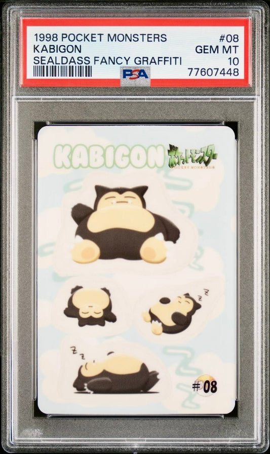 PSA 10 - Snorlax (Kabigon) #08 Sealdass Fancy Graffiti 1998 Pocket Monsters - Pokemon