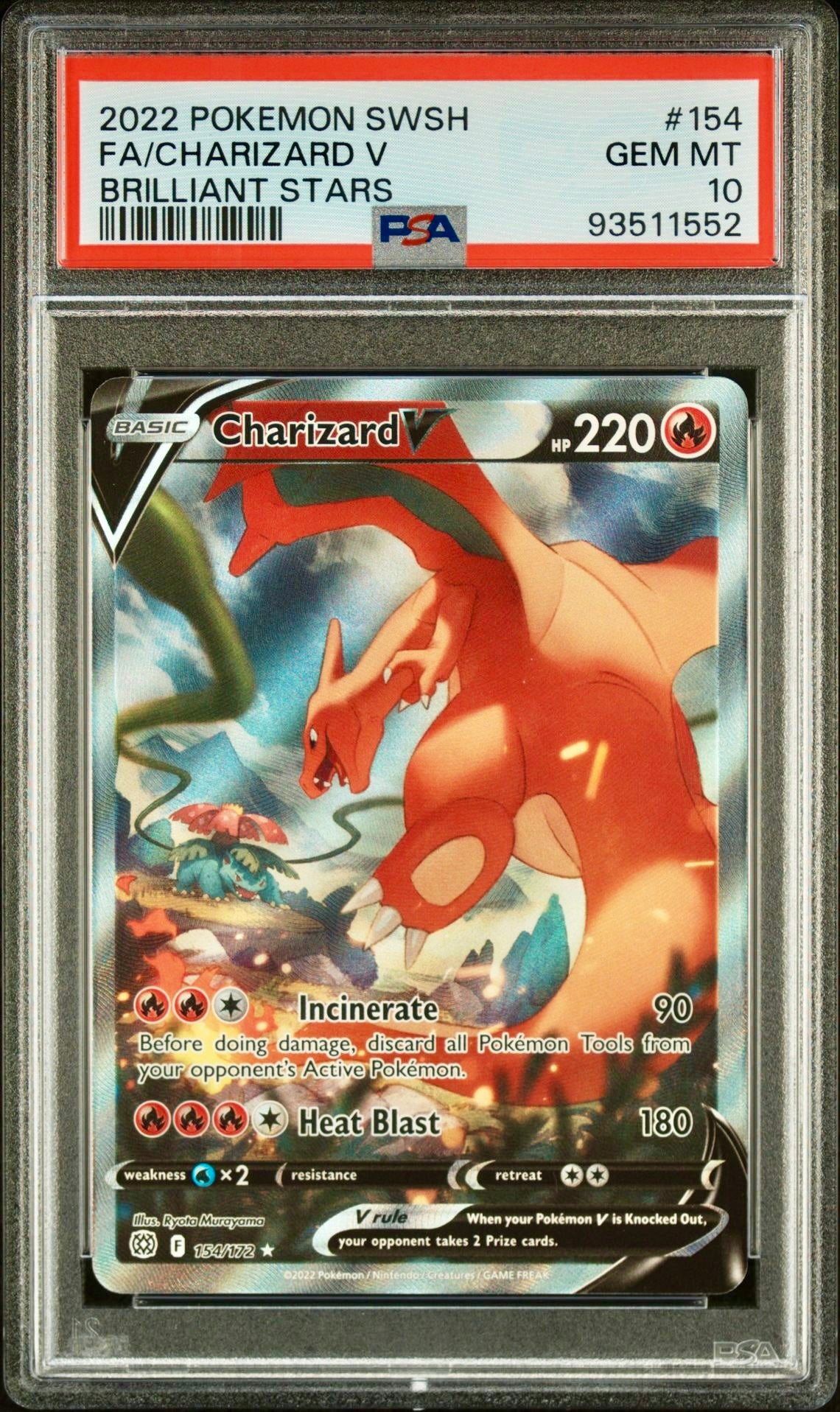 PSA 10 - Charizard V 154/172 SWSH Brilliant Stars - Pokemon