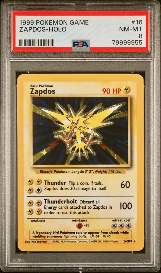 PSA 8 - Zapdos 15/102 Base set - Pokemon