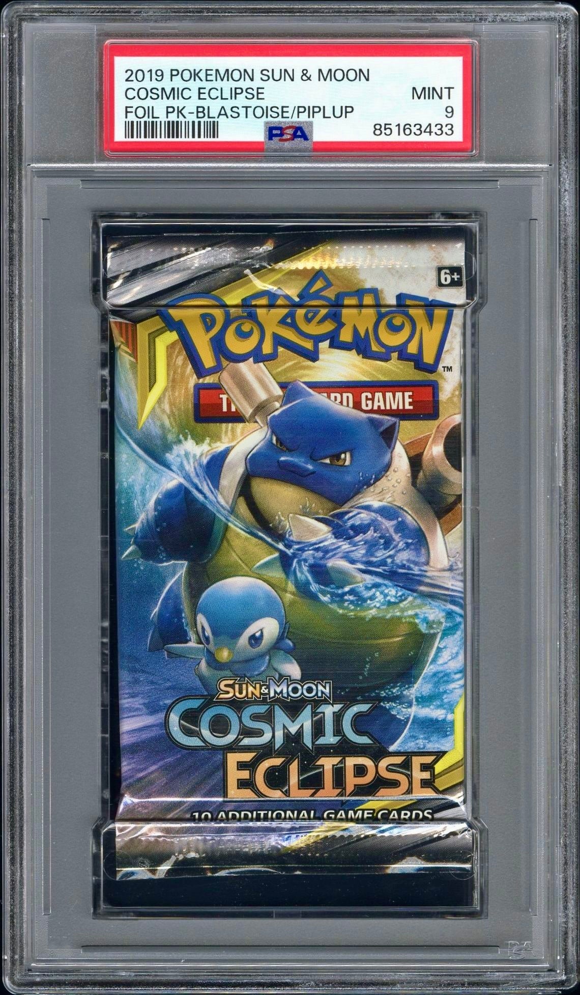 PSA 9 - Blastoise Piplup SM Cosmic Eclipse Foil Pack - Pokemon