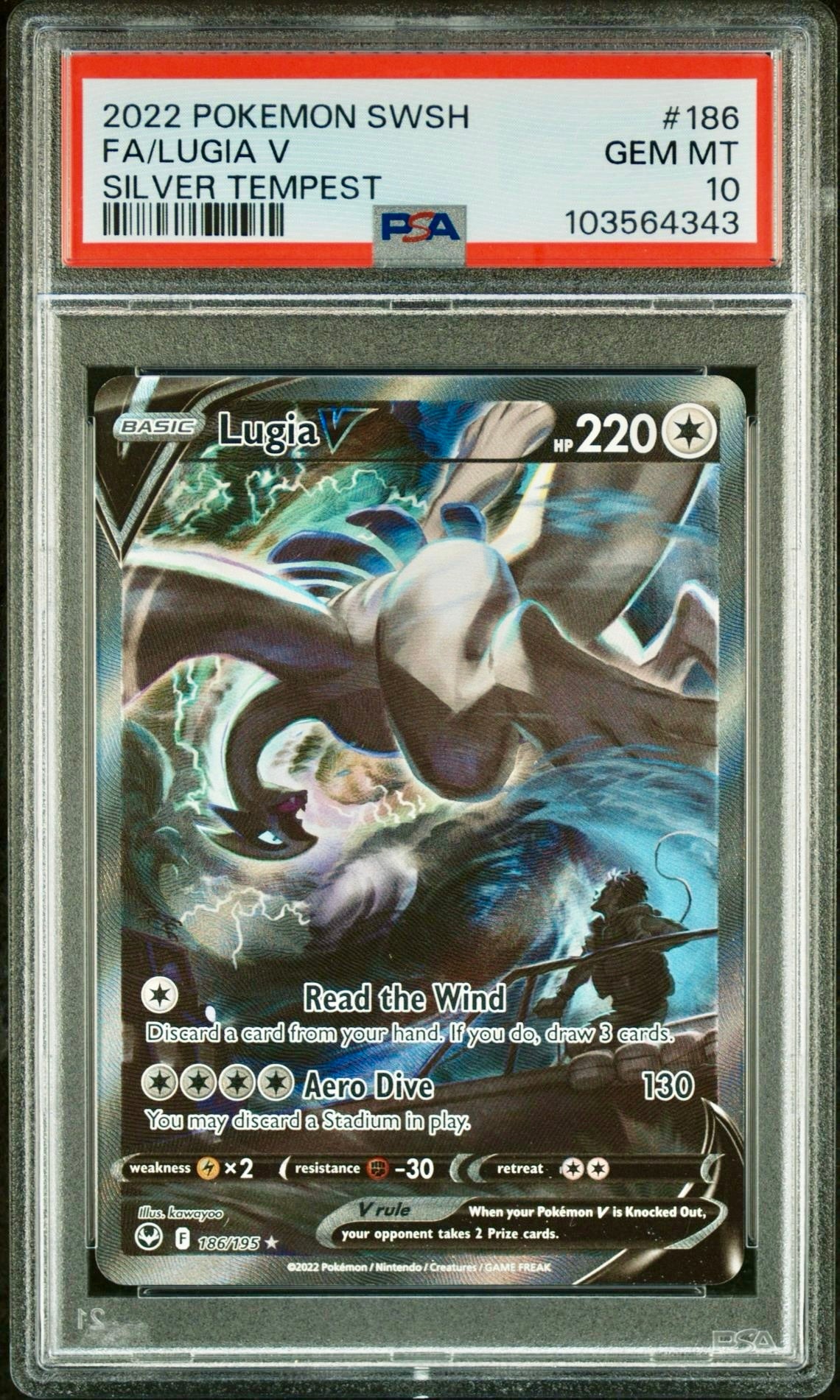 PSA 10 - Lugia V 186/195 SWSH Silver Tempest - Pokemon