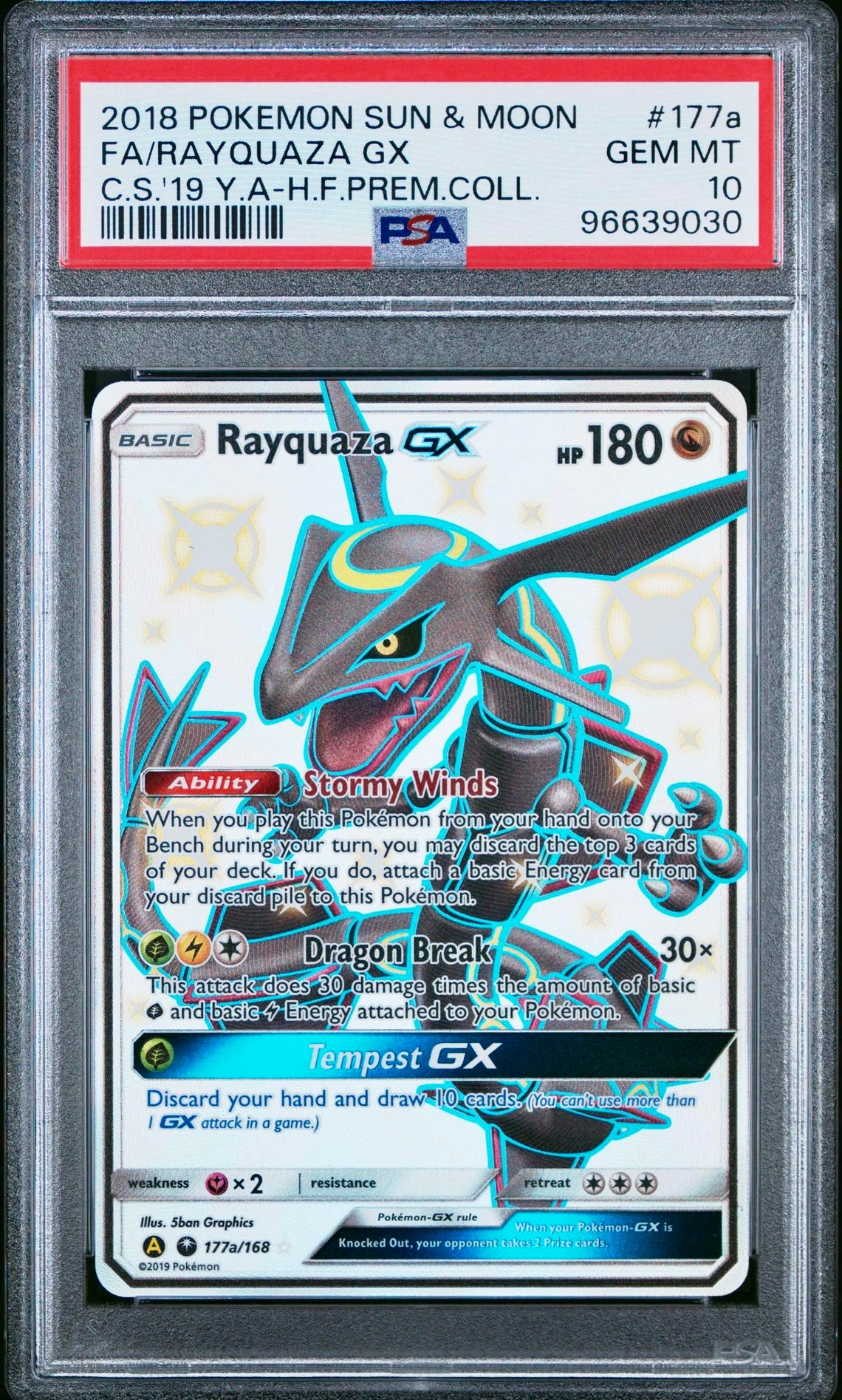 PSA 10 - Rayquaza GX 177a/168 SM Hidden Fates Collection - Pokemon