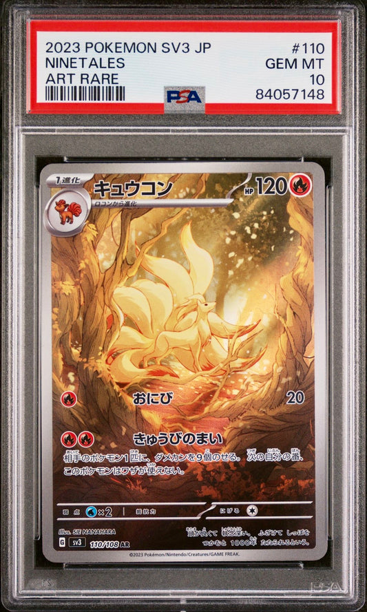 PSA 10 - Ninetales 110/108 SV3 Ruler of the Black Flame - Pokemon