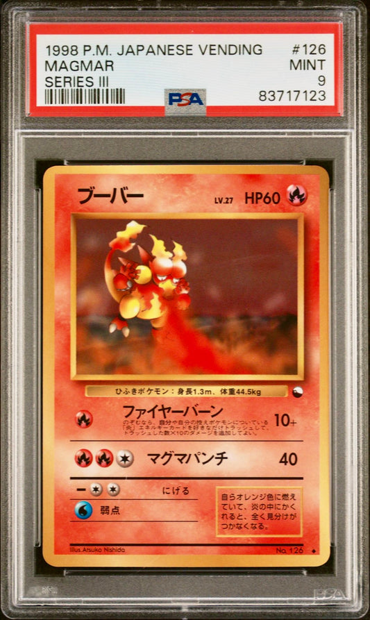 PSA 9 - Magmar #126 Japanese Vending Series 3 - Pokemon