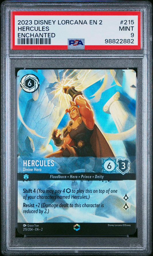 PSA 10 - Hercules Enchanted 215/204 EN2 Rise of Floodborn - Disney Lorcana