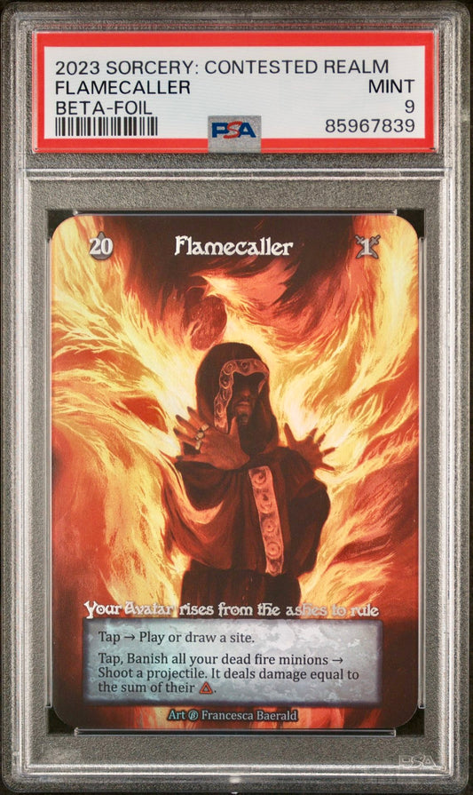 PSA 9 - Flamecaller Avatar (Exceptional Foil) Beta - Sorcery