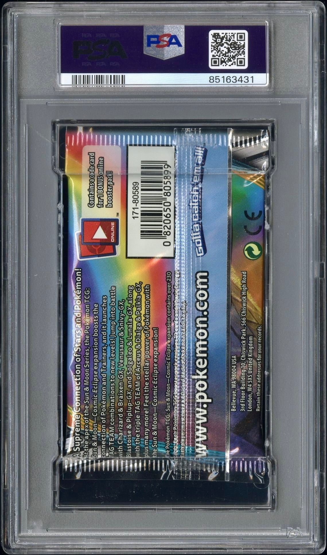 PSA 10 - Cleffa Igybuff Togepi SM Cosmic Eclipse Foil Pack - Pokemon