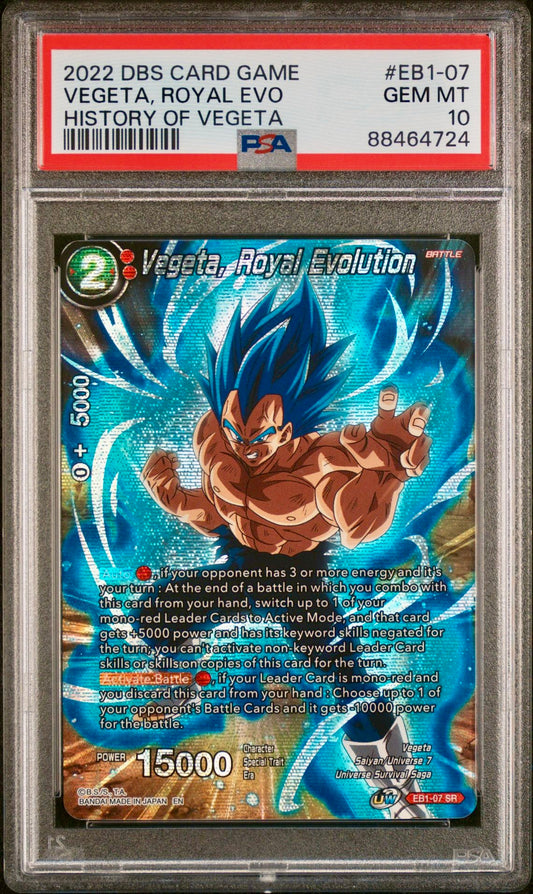 PSA 10 - Vegeta, Royal Evolution EB1-07 History Vegeta - DBS