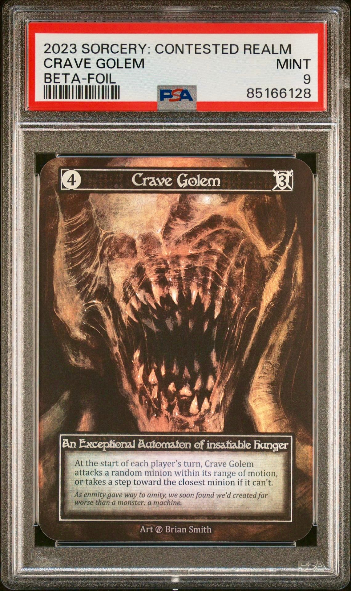 PSA 9 - Crave Golem (Exceptional Foil) Beta - Sorcery