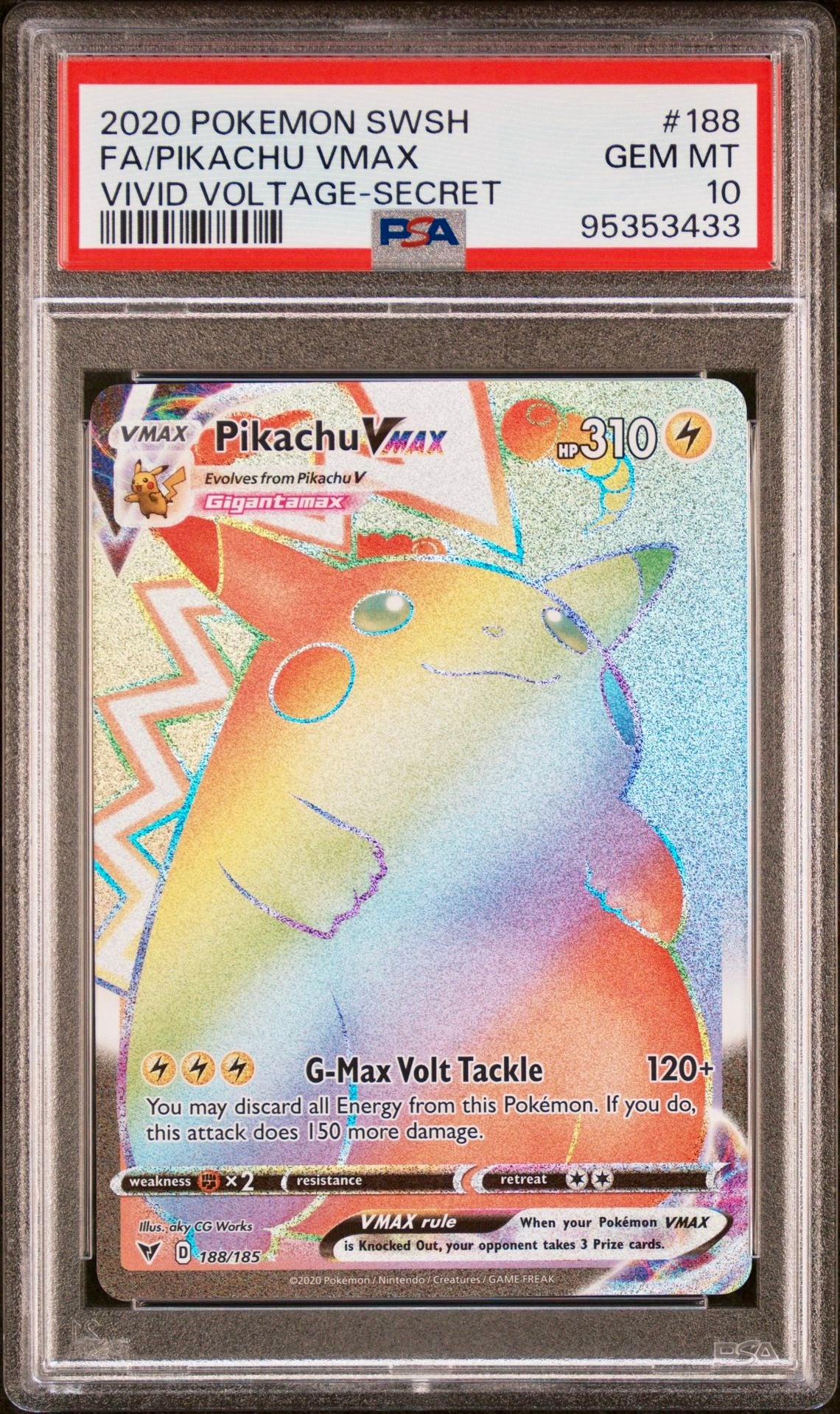 PSA 10 - Pikachu VMAX 188/185 SWSH Vivid Voltage - Pokemon