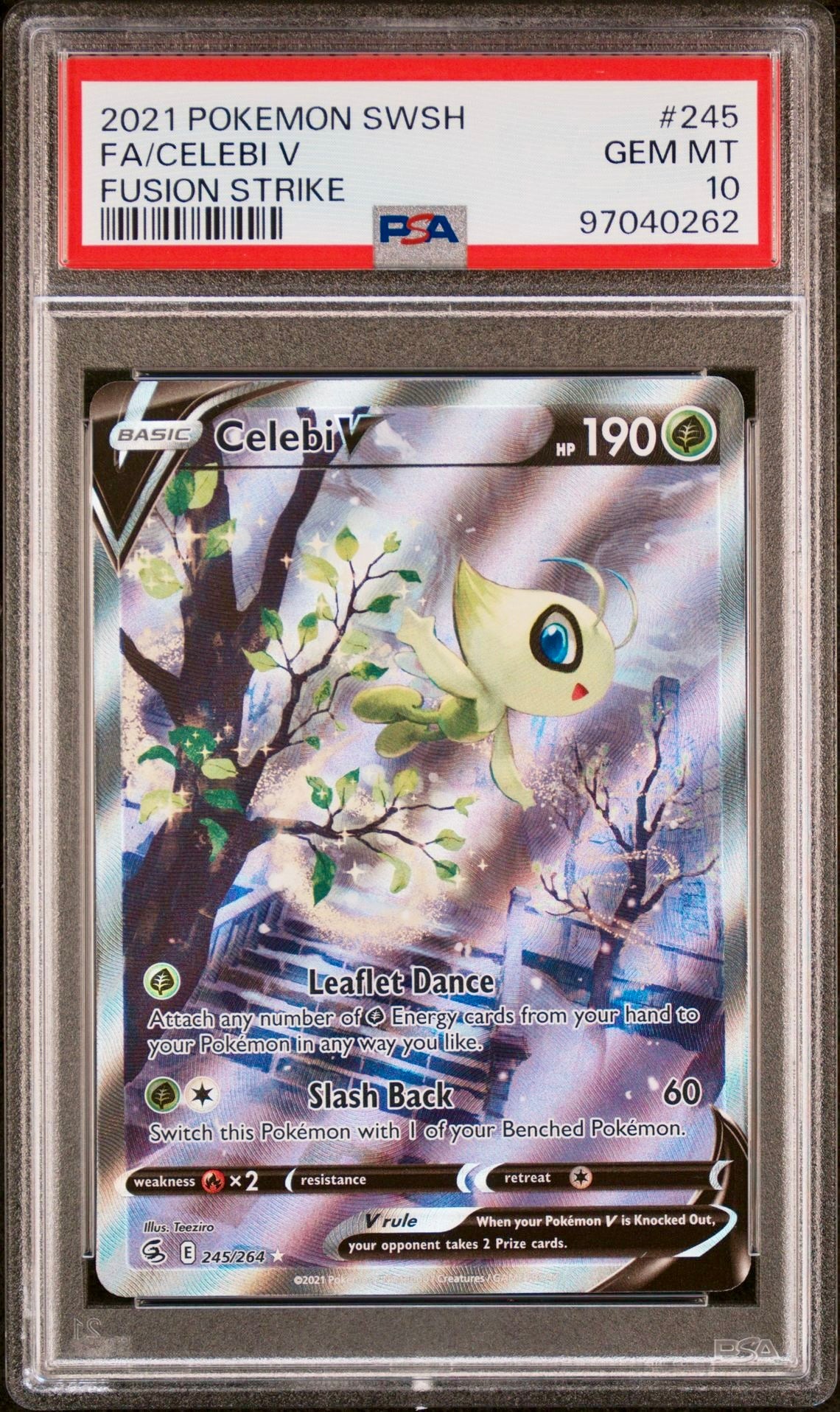 PSA 10 - Celebi V 245/264 SWSH Fusion Strike - Pokemon