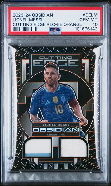 PSA 10 - Lionel Messi 93/99 2023-24 Obsidian Cutting Edge EE Orange - Football